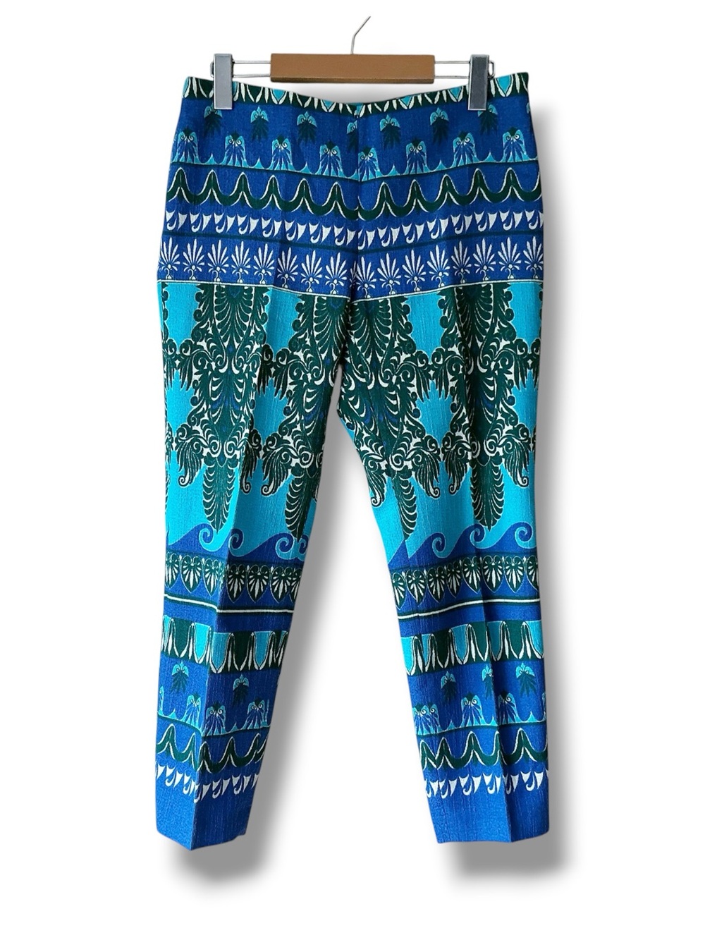 Seventy by Sergio Tegon Low Rise Ikat Print Cropped Pants IT Size 40/US 4